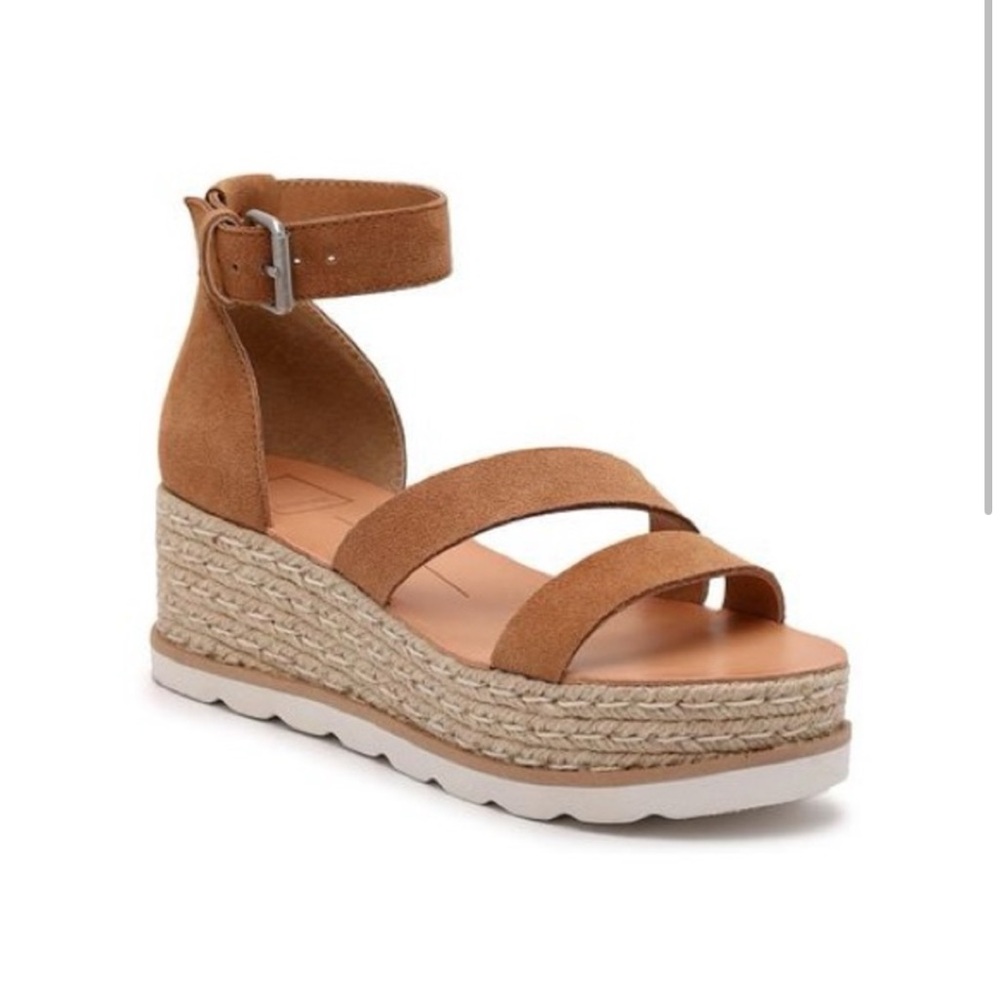Dolce Vita Liza Espadrille Wedge 6.5 Cognac Suede